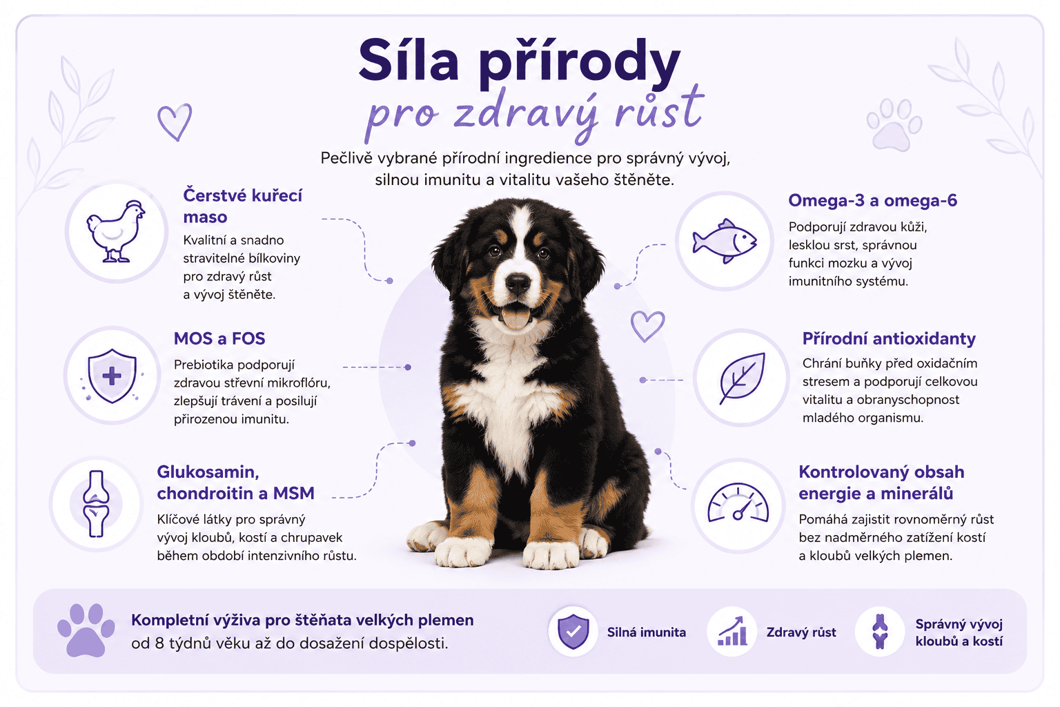 Arden Grange Puppy Junior LB Infografika Síla přírodních surovin